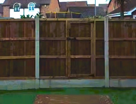 close board fence panel with a gate built in